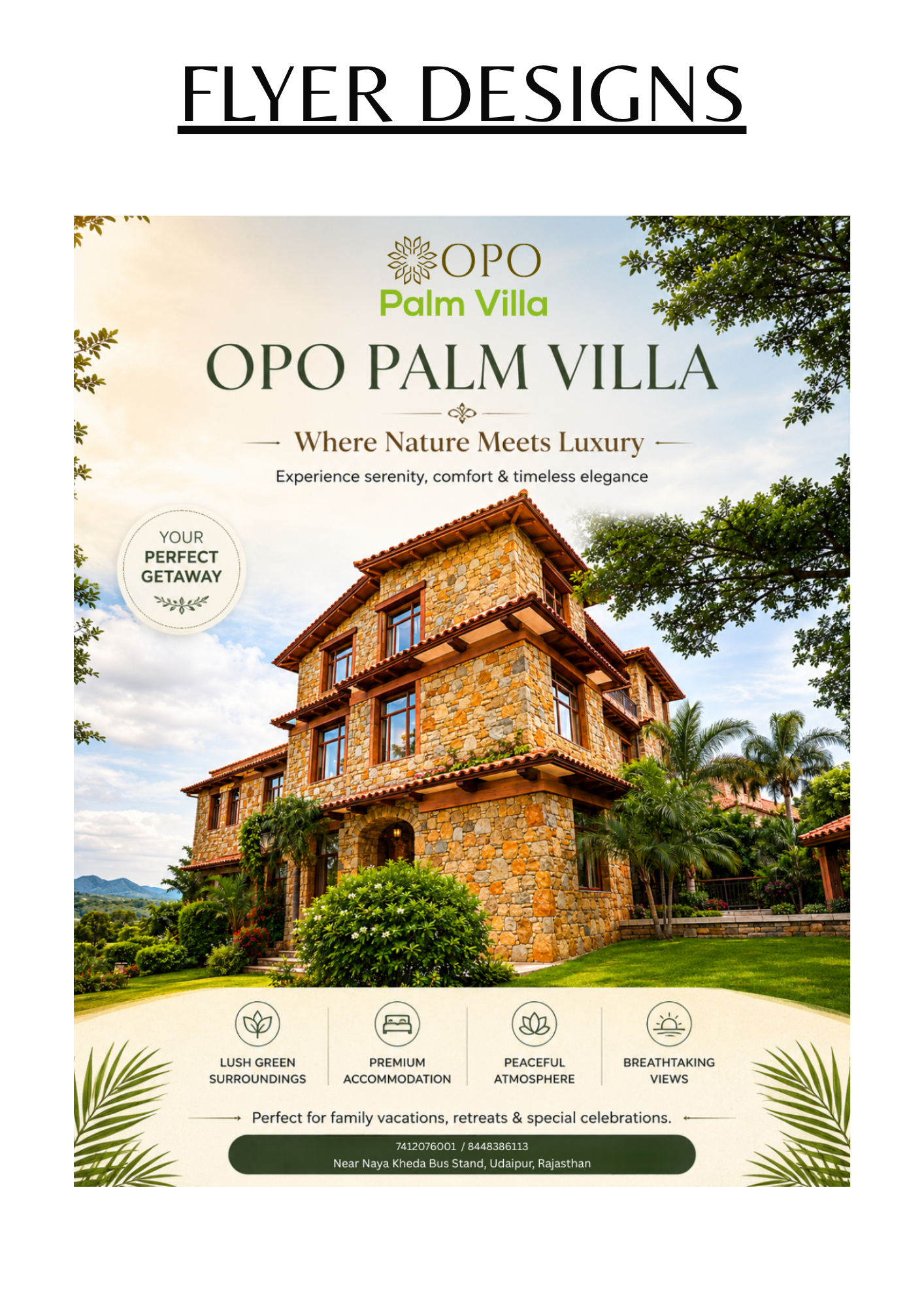 OPO Palm Villa Luxury Staycation Flyer