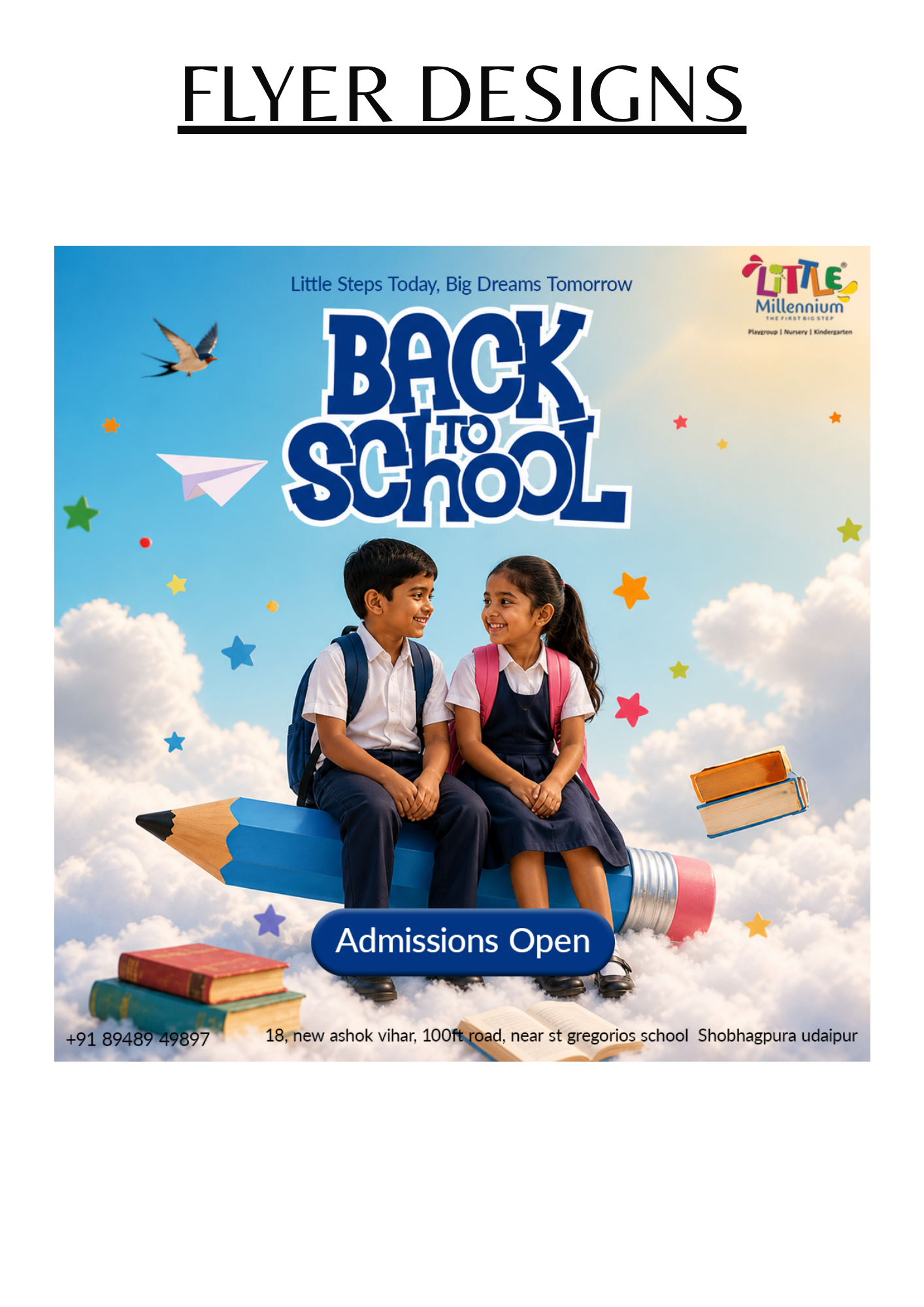 Little Millennium Preschool Admissions Flyer
