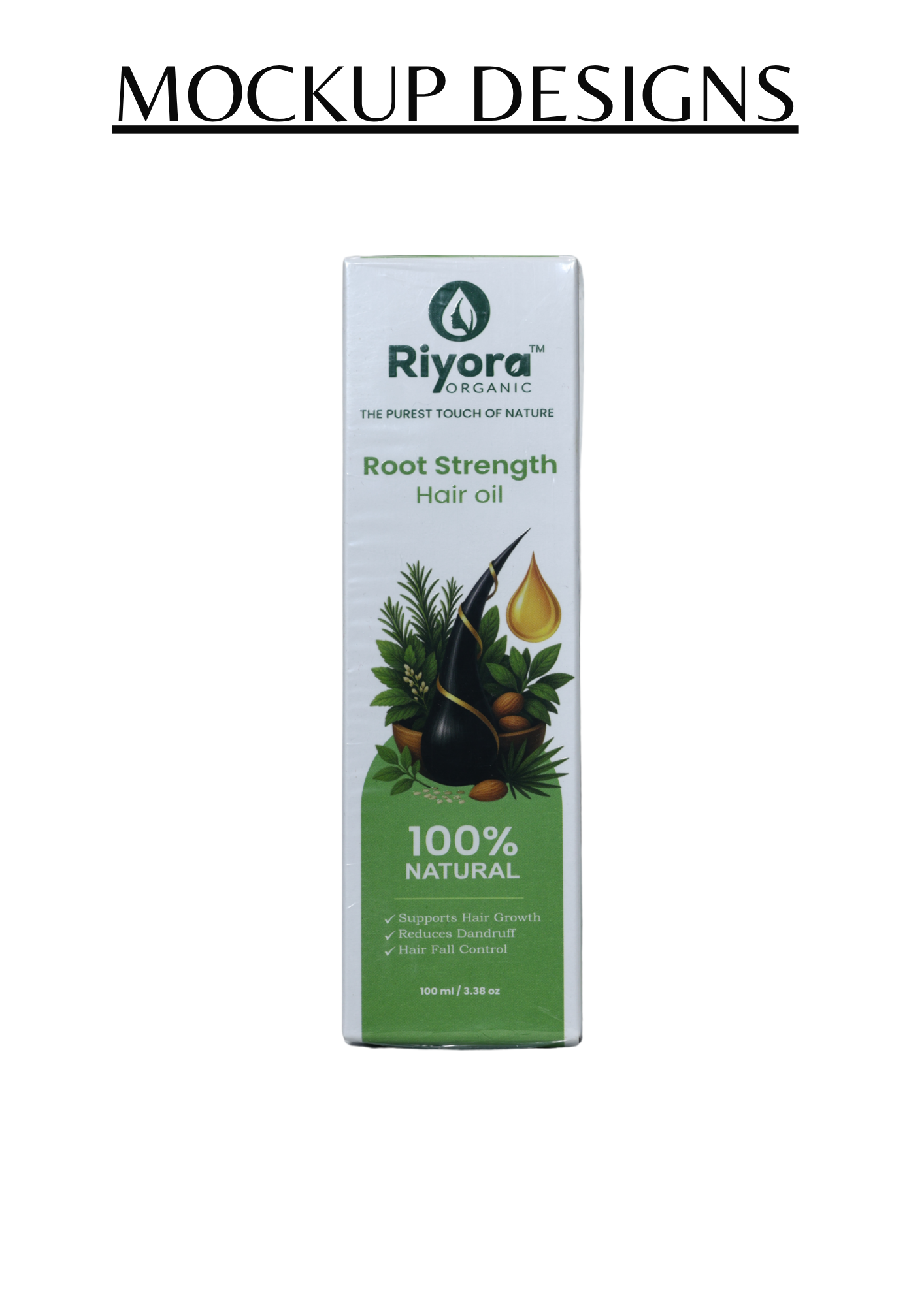 Riyora Hair Oil 3D Floating Box Mockup