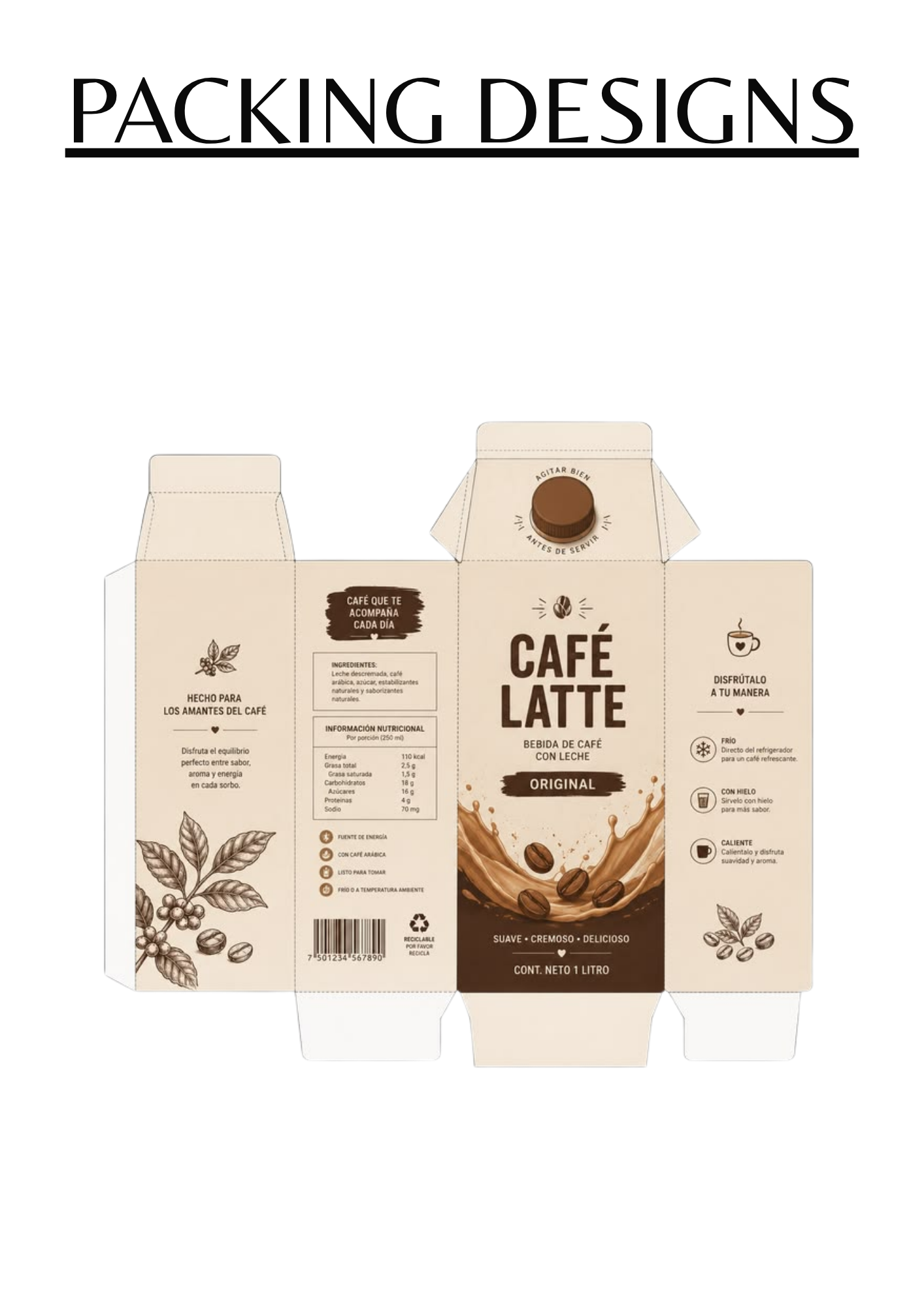 Café Latte 1L Beverage Carton