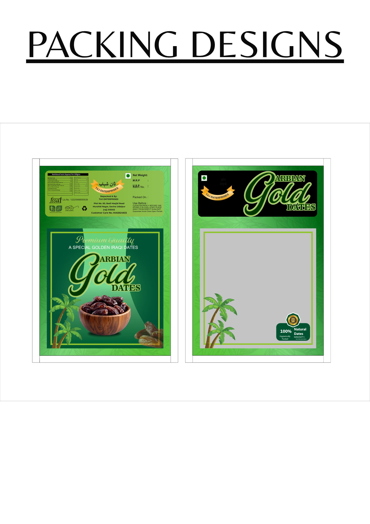 Arabian Gold Dates Resealable Pouch