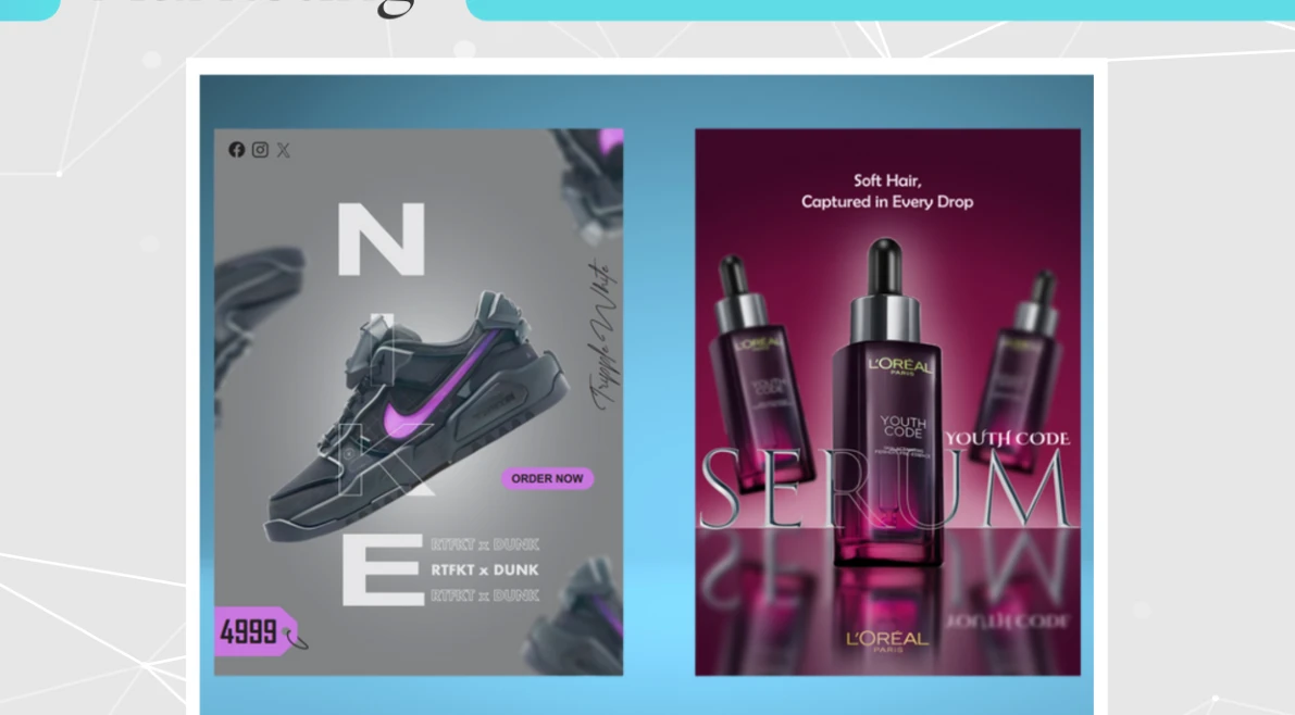 Nike Dunk & L'Oreal Serum Campaign